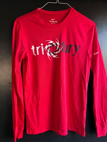 Men's Dark Red Long Sleeve Tech Shirt
